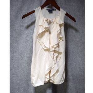 Ralph Lauren Sport Ivory Ruffle Front Sleeveless Top M